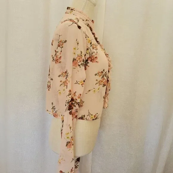 Bleuh Ciel Pink Floral Blouse - Picture 2 of 4